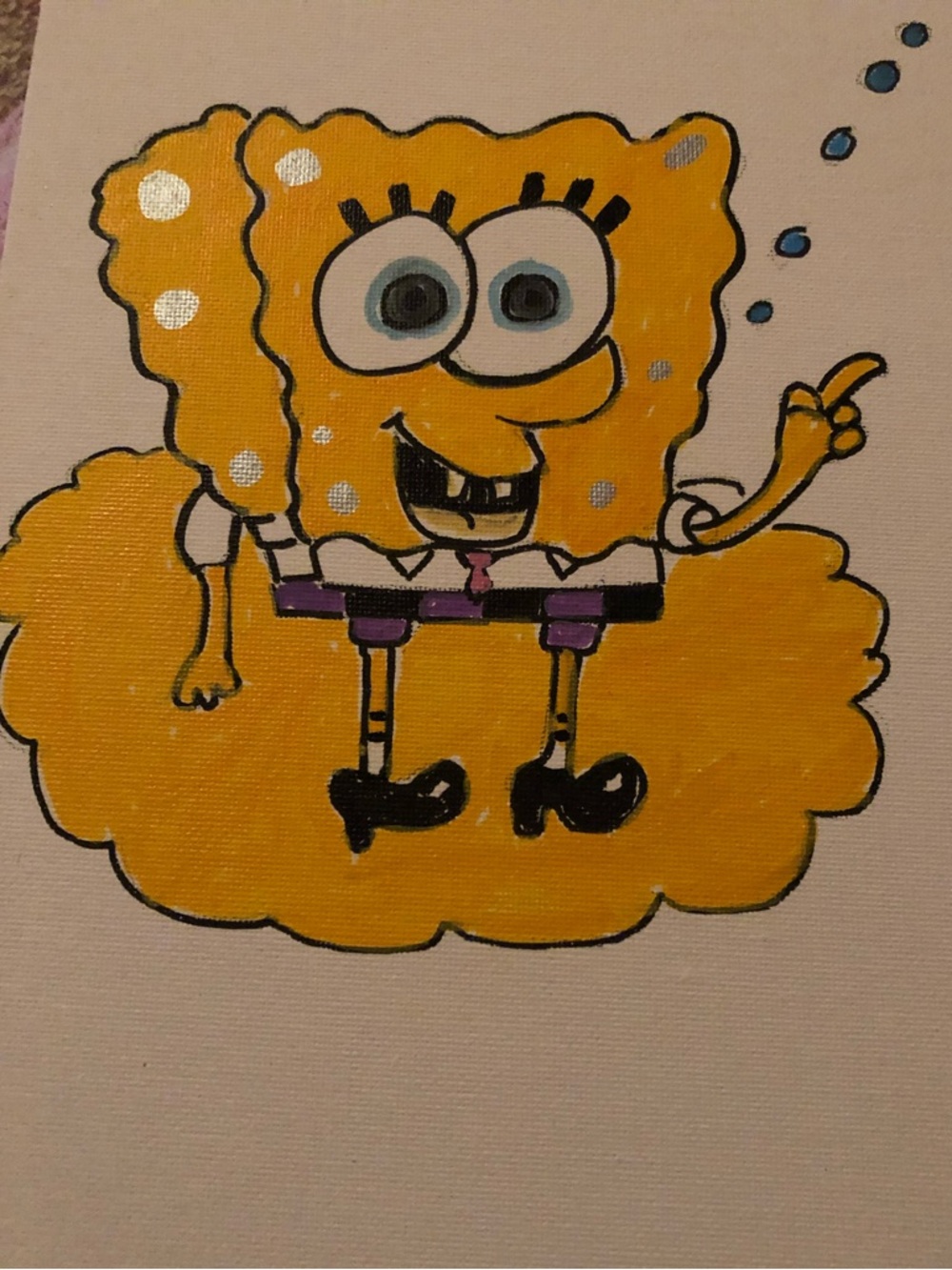 Yellow Sponge Character Canvas Art - Unbranded